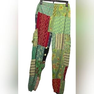Ashley Taylor Colorful Patchwork Pants One Size Waist 38 Stretch 26 Inseam